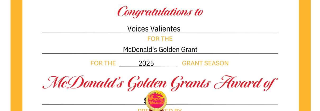 mcdonalds golden grant for voces valientes ddhh universal derechos humanos con dr corp